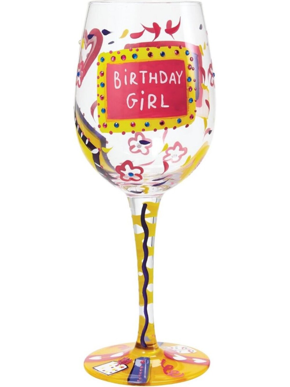 Artisan Painted Wine Glass Gift for Birthday Celebration, Multicolor, Unique